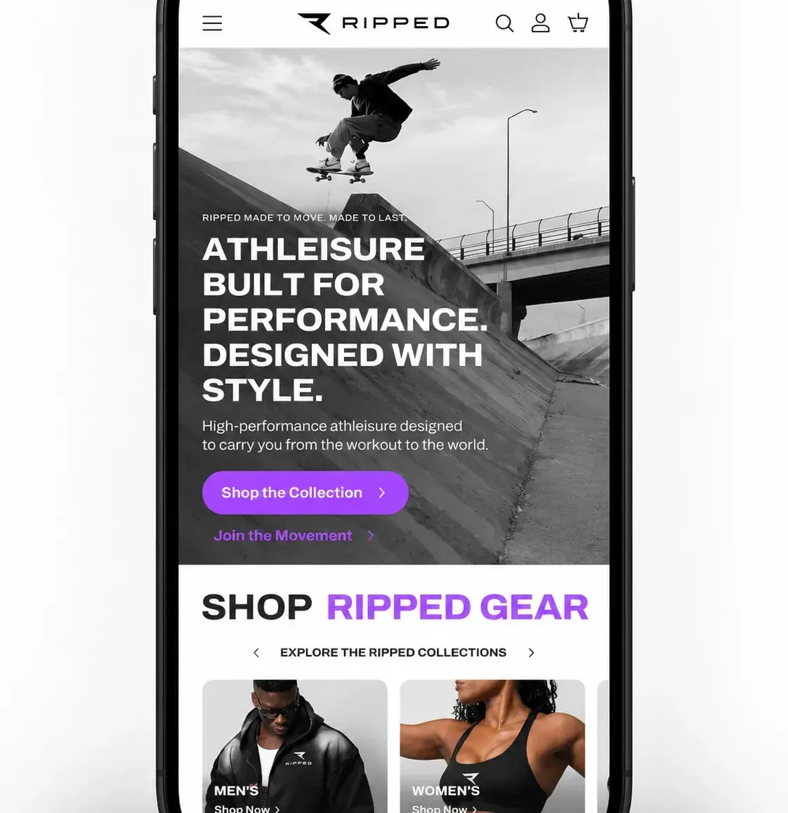 Ripped online store on a phone