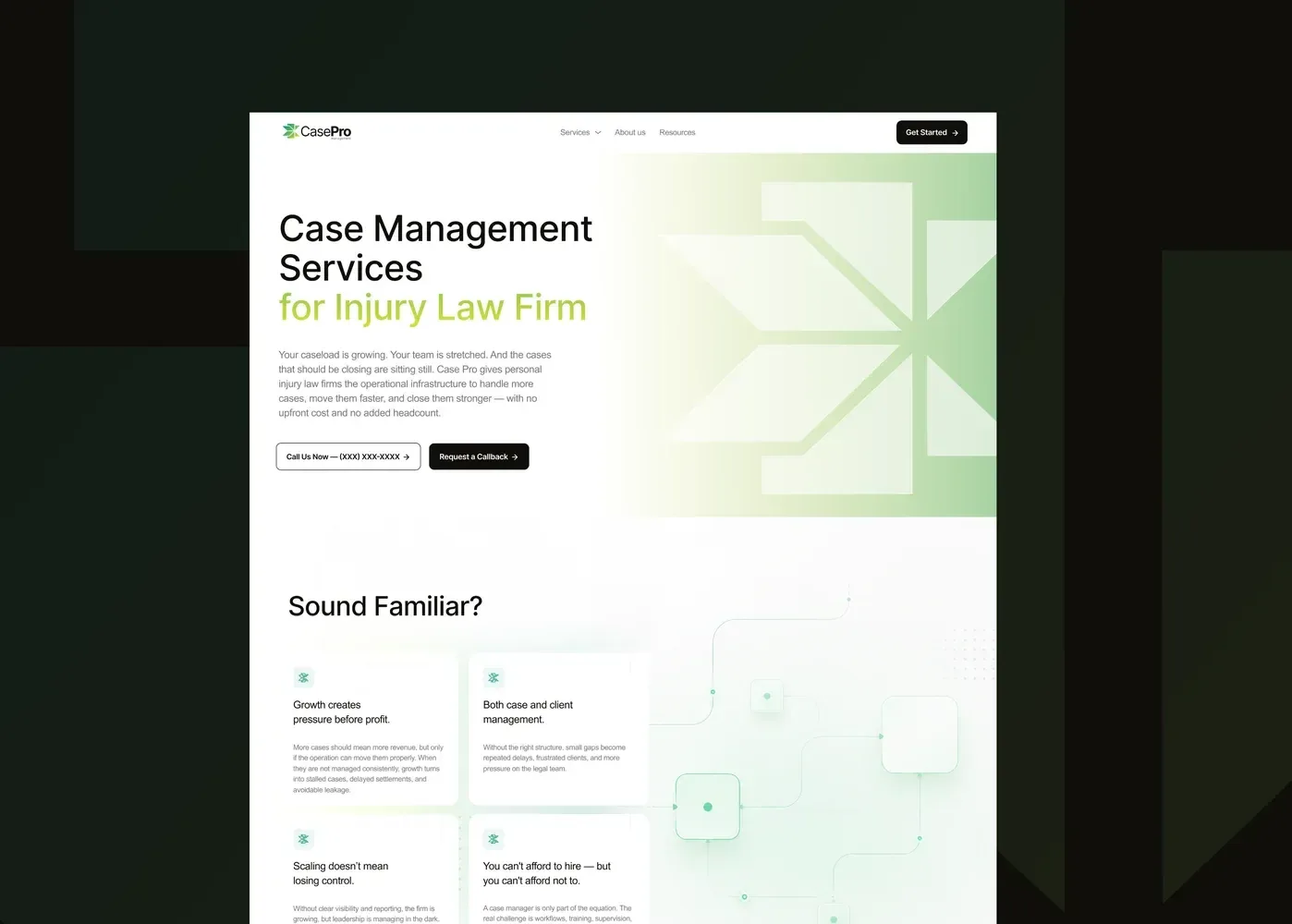 CasePro website homepage