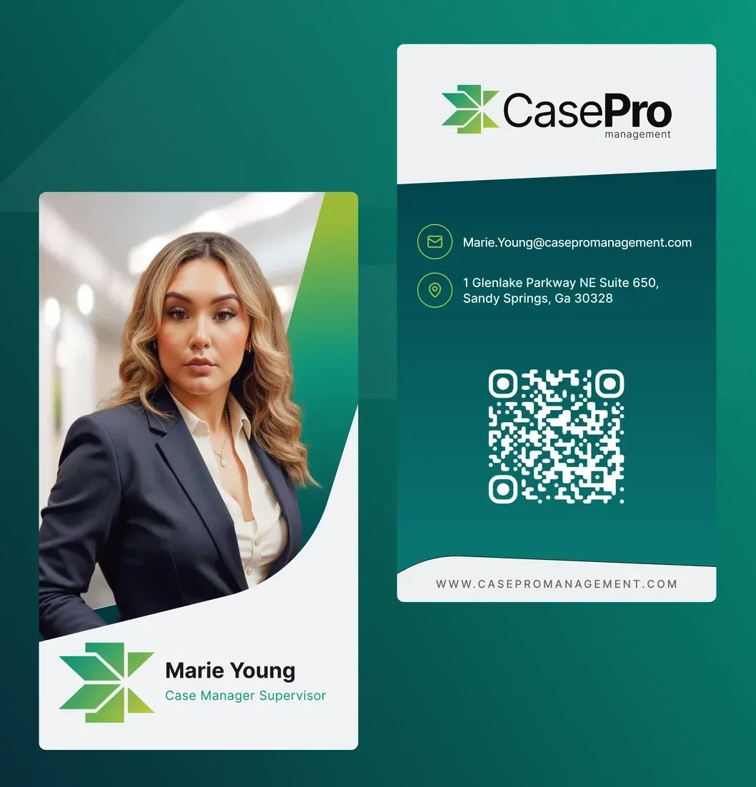 CasePro staff ID card and business card
